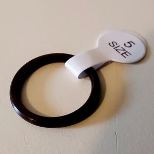 Size 5 Black Unisex Titanium Band Ring. New. Opened only for photographing. Mak